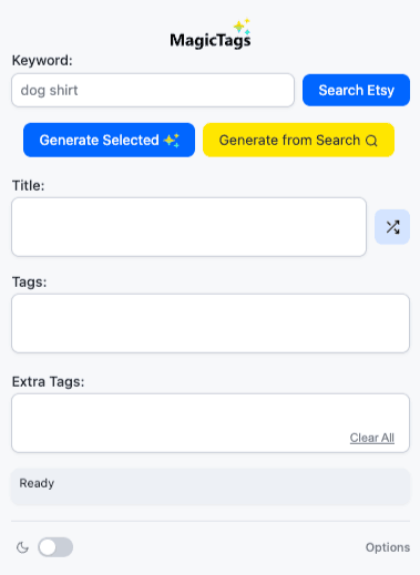 MagicTags Chrome extension tag generator popup